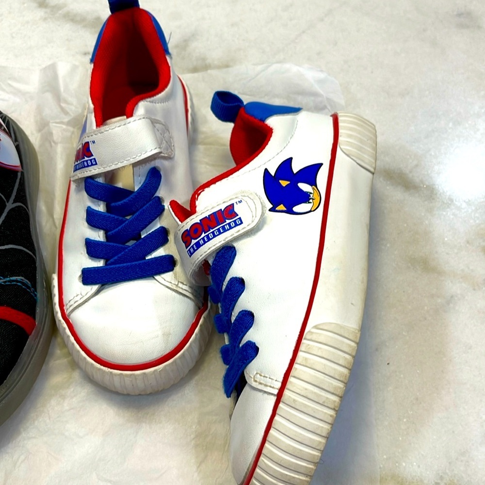 Toddler Size 10 Sonic and Spider-Man Sneakers